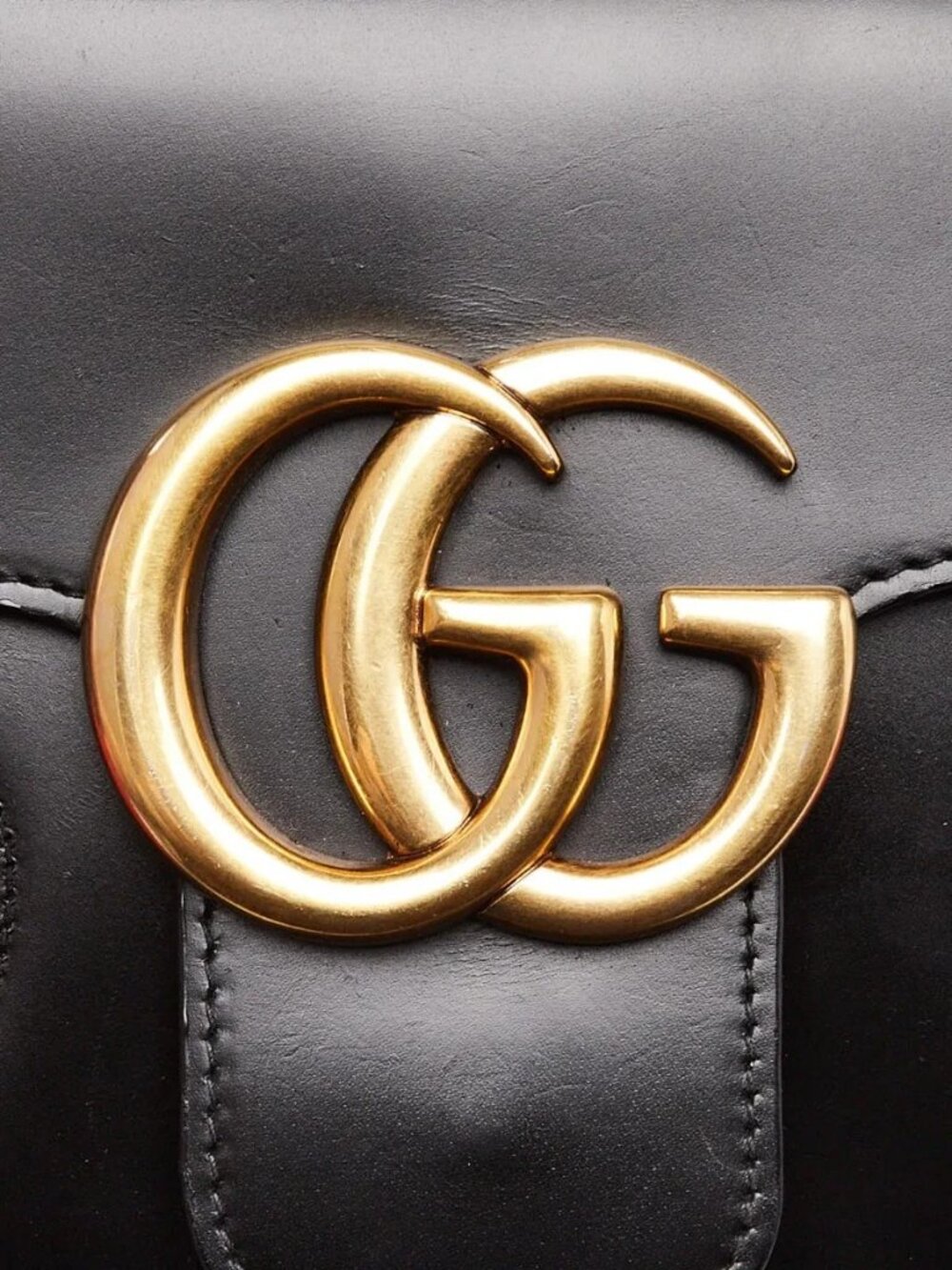 Gucci Black Smooth Leather GG Marmont Heart Shoulder Bag - Picture 6 of 12